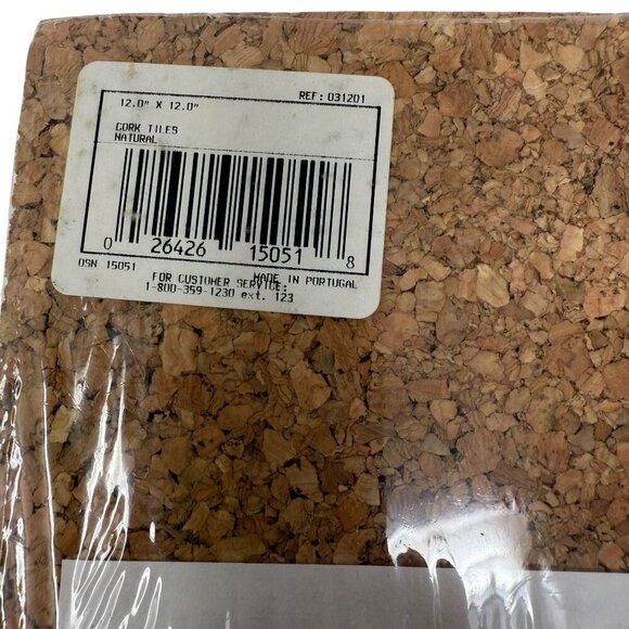 Cork Tiles 4-Pack 12" X 12" Natural Easy Mounting Office Utility Use - Picture 4 of 5
